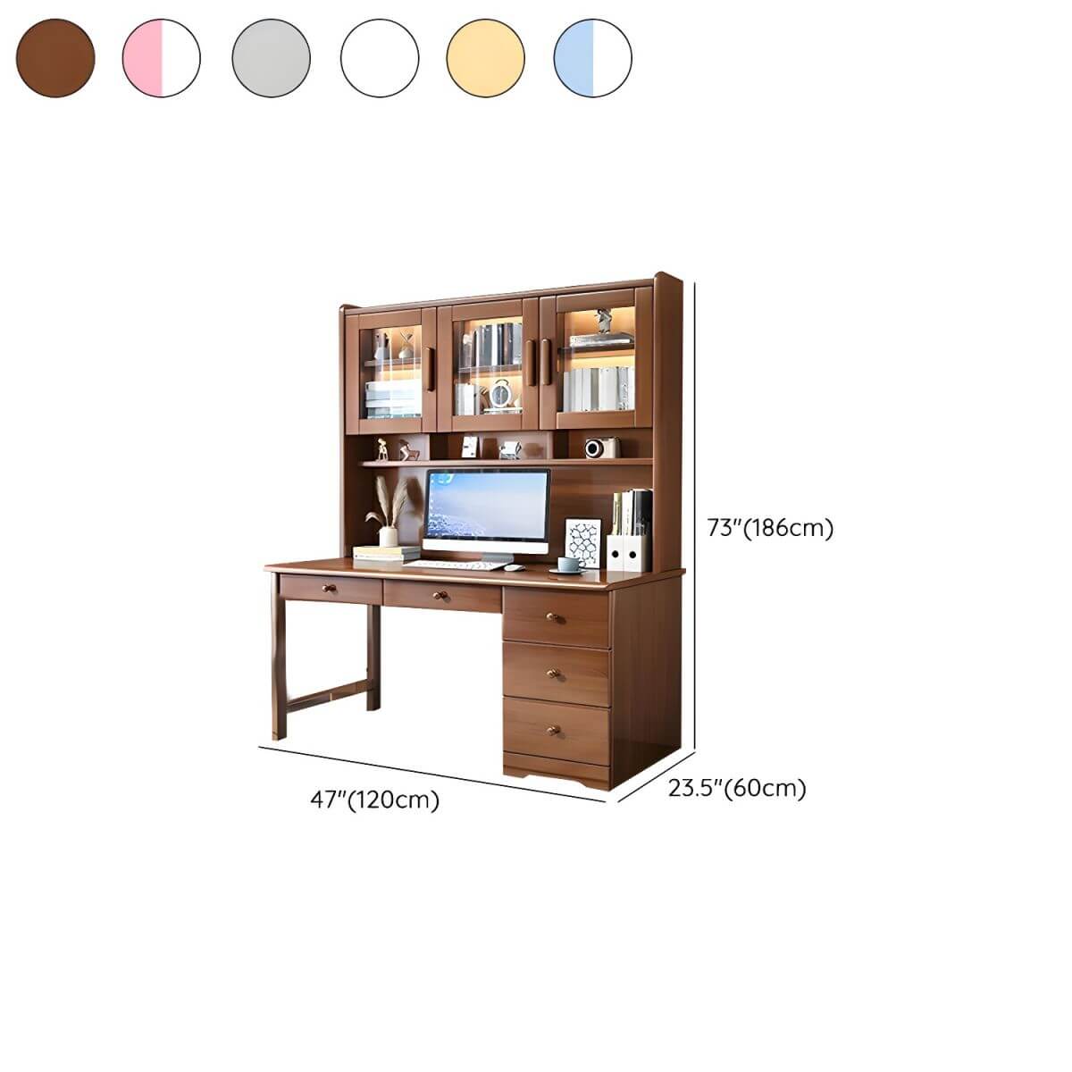 Elegant White Wood Writing Desk with Storage for Kids and Teens Dimensions