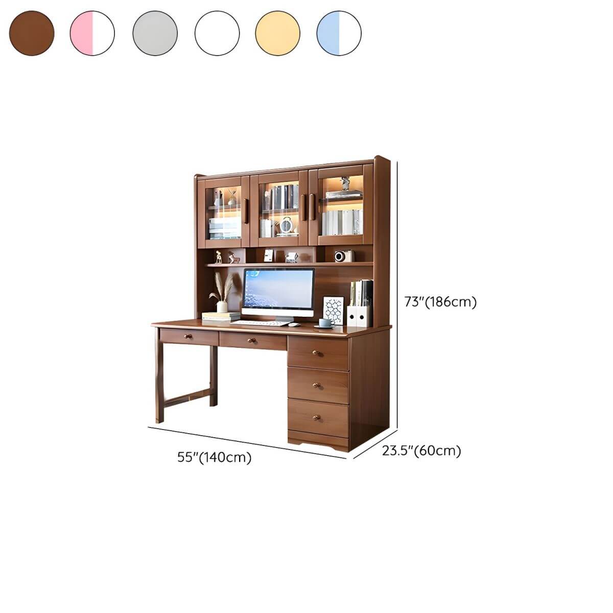 Elegant White Wood Writing Desk with Storage for Kids and Teens Dimensions