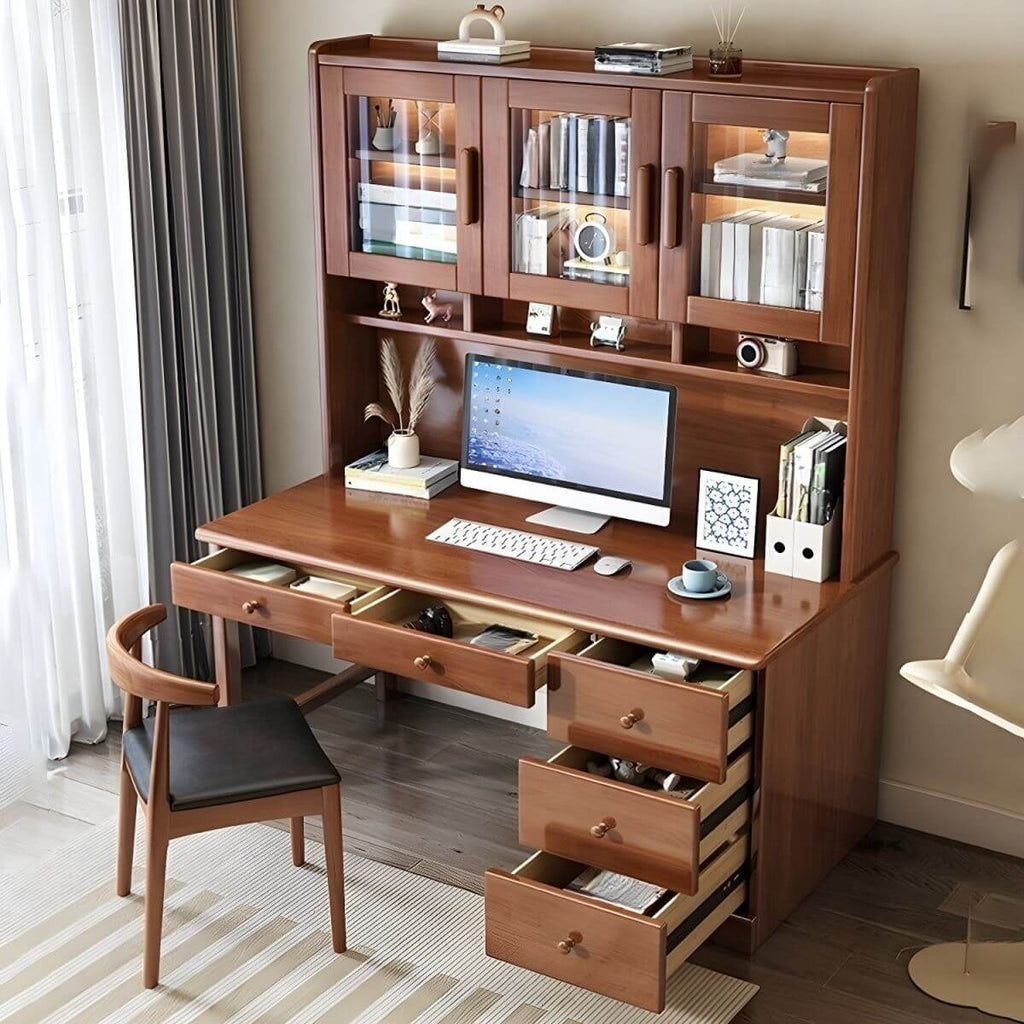 Elegant White Wood Writing Desk with Storage for Kids and Teens Main Product Image