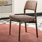 Emma Walnut Dining Chair - Rustic Wooden Frame