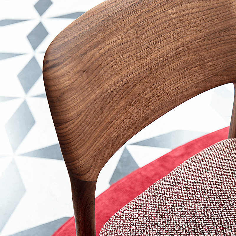 Emma Walnut Dining Chair - Rustic Wooden Frame