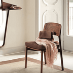 Emma Walnut Dining Chair - Rustic Wooden Frame