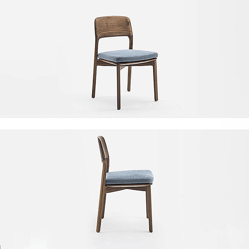 Emma Walnut Dining Chair - Rustic Wooden Frame