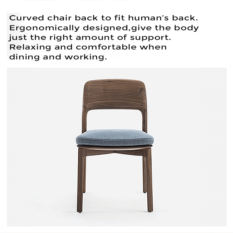 Emma Walnut Dining Chair - Rustic Wooden Frame