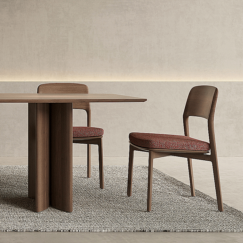 Emma Walnut Dining Chair - Rustic Wooden Frame Main Product Image