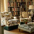 English Country Floral Sofa Series with Tassel Skirt, Ash Wood Frame
