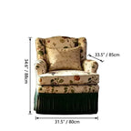 English Country Floral Sofa Series with Tassel Skirt, Ash Wood Frame Dimensions