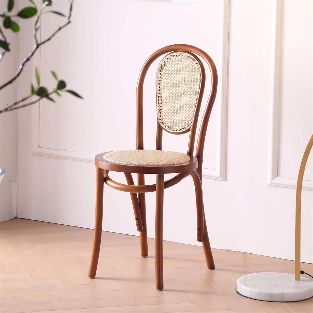 Ergonomic Bentwood Dining Chair with Sculptural Frame and Smooth Finish