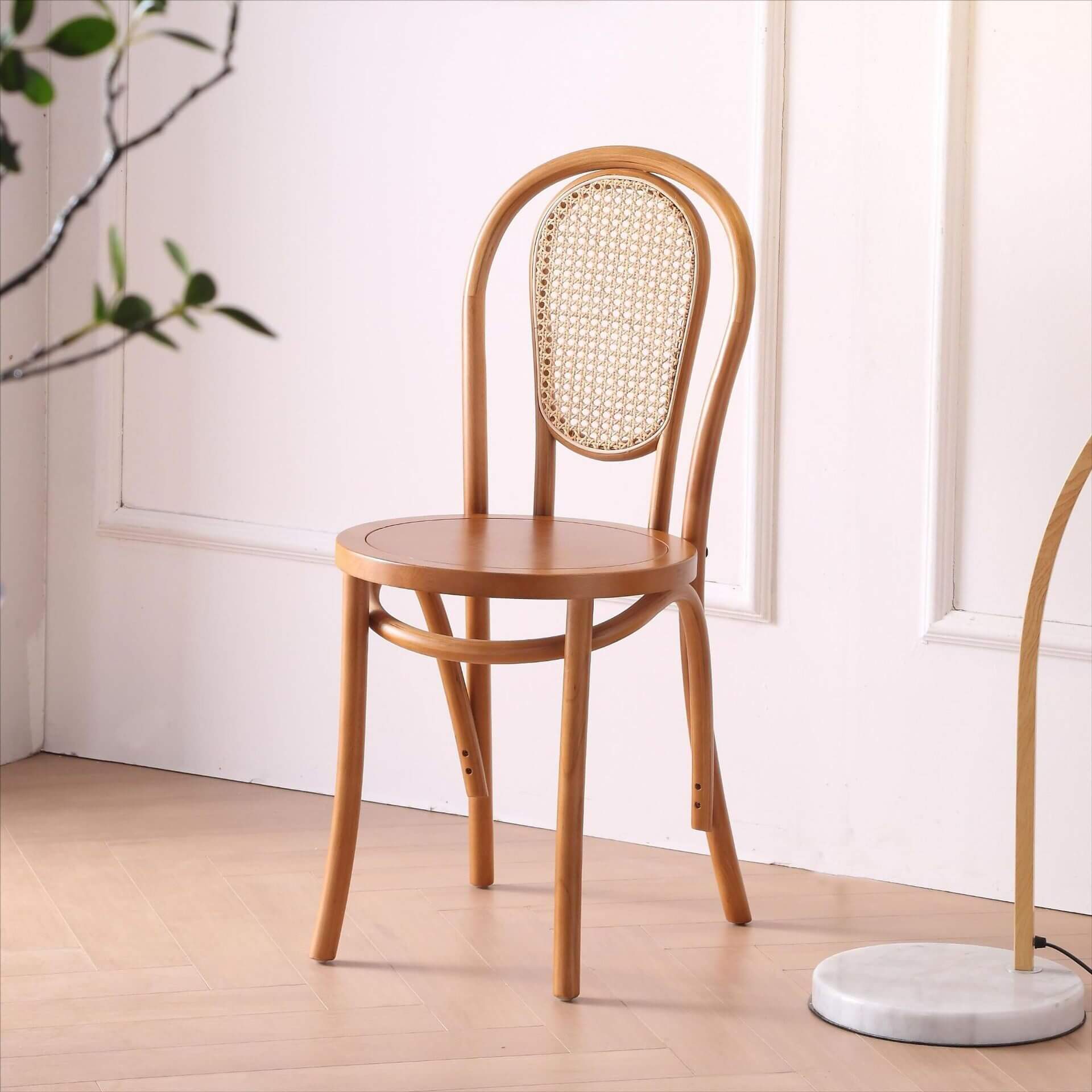 Ergonomic Bentwood Dining Chair with Sculptural Frame and Smooth Finish