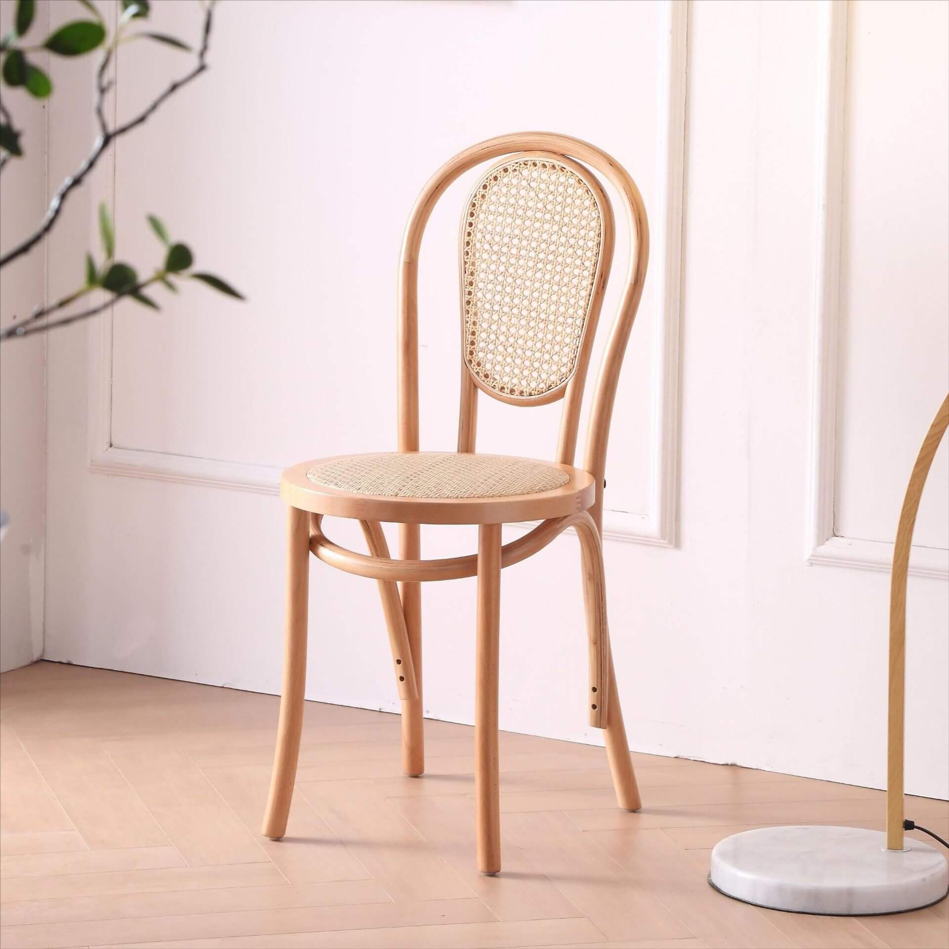 Ergonomic Bentwood Dining Chair with Sculptural Frame and Smooth Finish