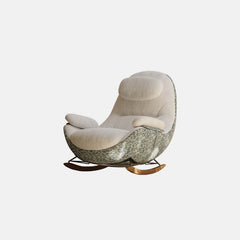 Ergonomic Chenille Rocking Chair with Memory Foam Support