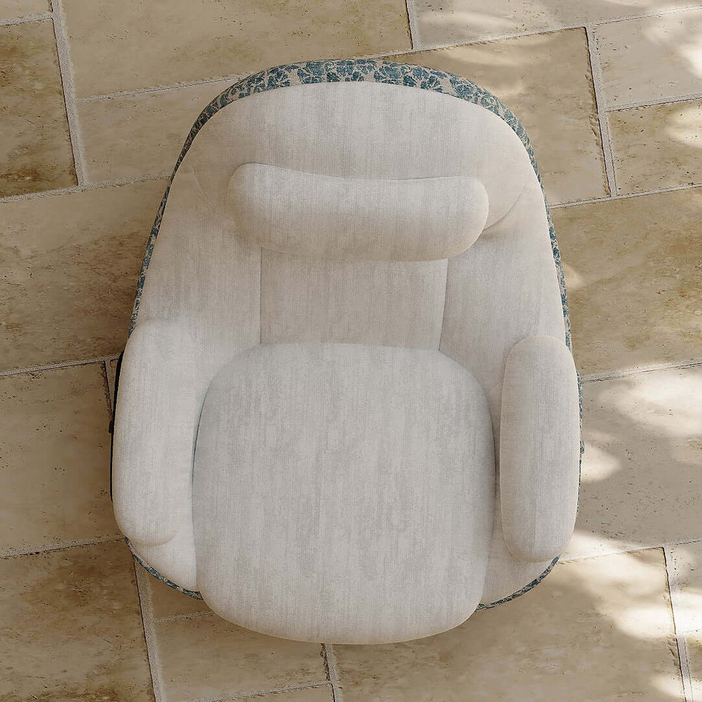 Ergonomic Chenille Rocking Chair with Memory Foam Support