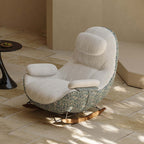 Ergonomic Chenille Rocking Chair with Memory Foam Support