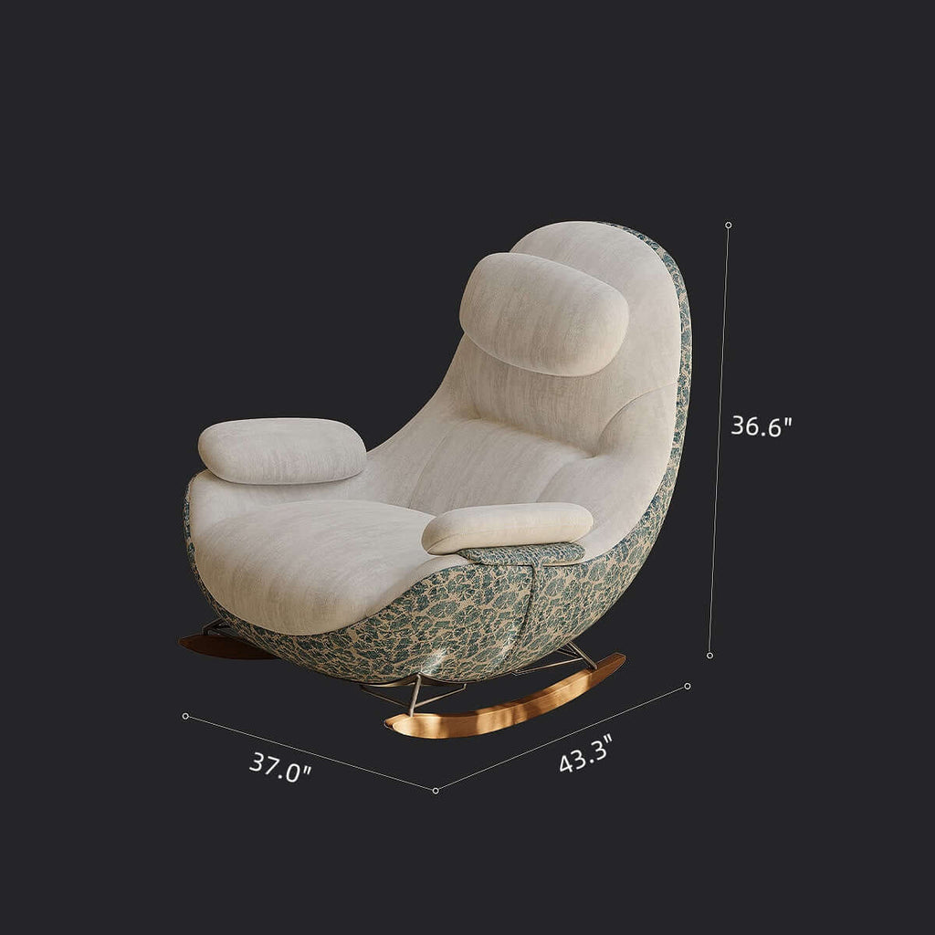 Ergonomic Chenille Rocking Chair with Memory Foam Support Dimensions