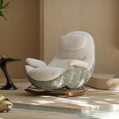 Ergonomic Chenille Rocking Chair with Memory Foam Support Main Product Image