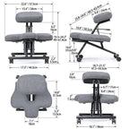 Ergonomic Folding Meditation Office Chair with Adjustable Kneeling Support Dimensions