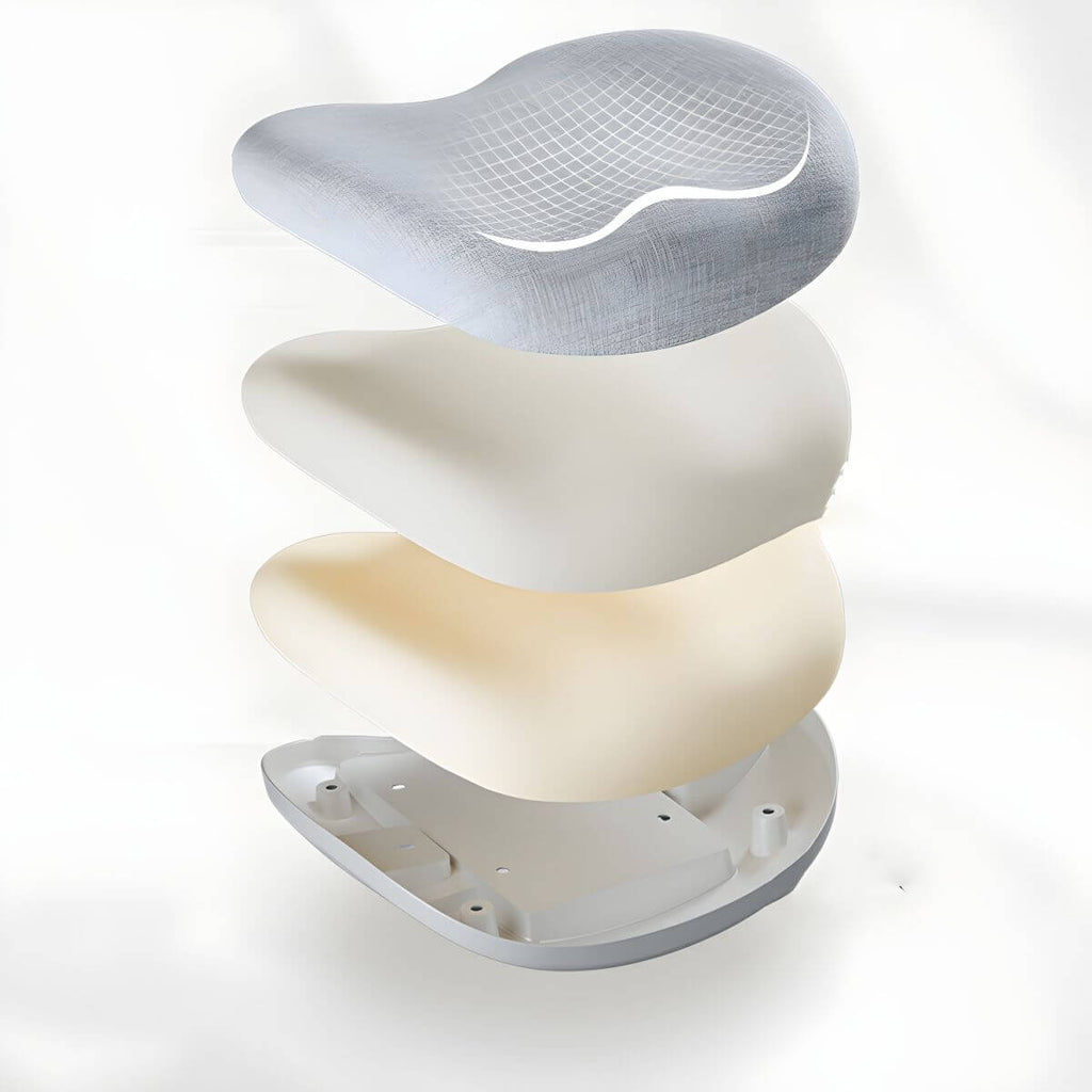 Ergonomic Grey Plastic Kids Chair with Adjustable Arms and Wheels