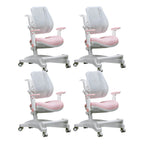 Ergonomic Grey Plastic Kids Chair with Adjustable Arms and Wheels