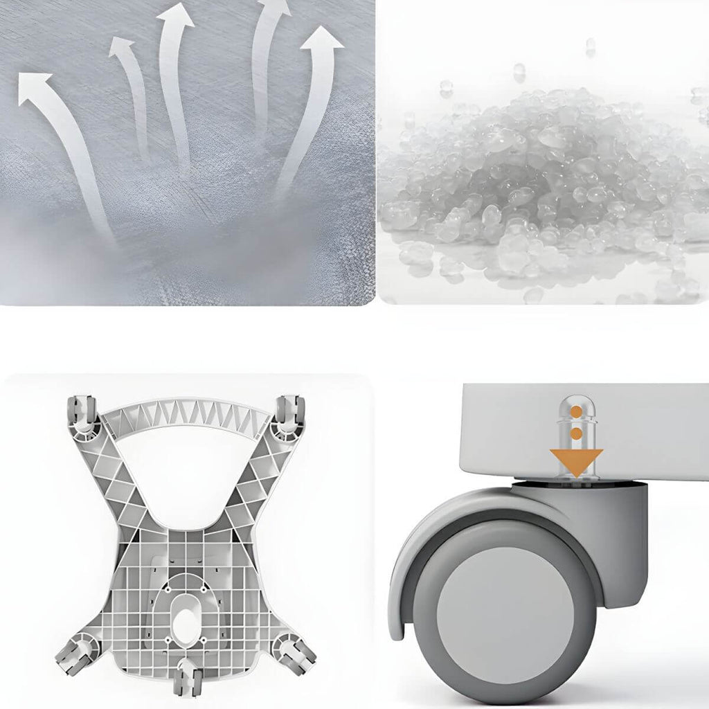 Ergonomic Grey Plastic Kids Chair with Adjustable Arms and Wheels