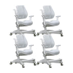 Ergonomic Grey Plastic Kids Chair with Adjustable Arms and Wheels