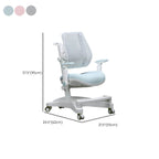 Ergonomic Grey Plastic Kids Chair with Adjustable Arms and Wheels Dimensions