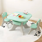 Ergonomic Kids' Plastic Writing Desk with Storage – Fixed Height, Rounded Edges