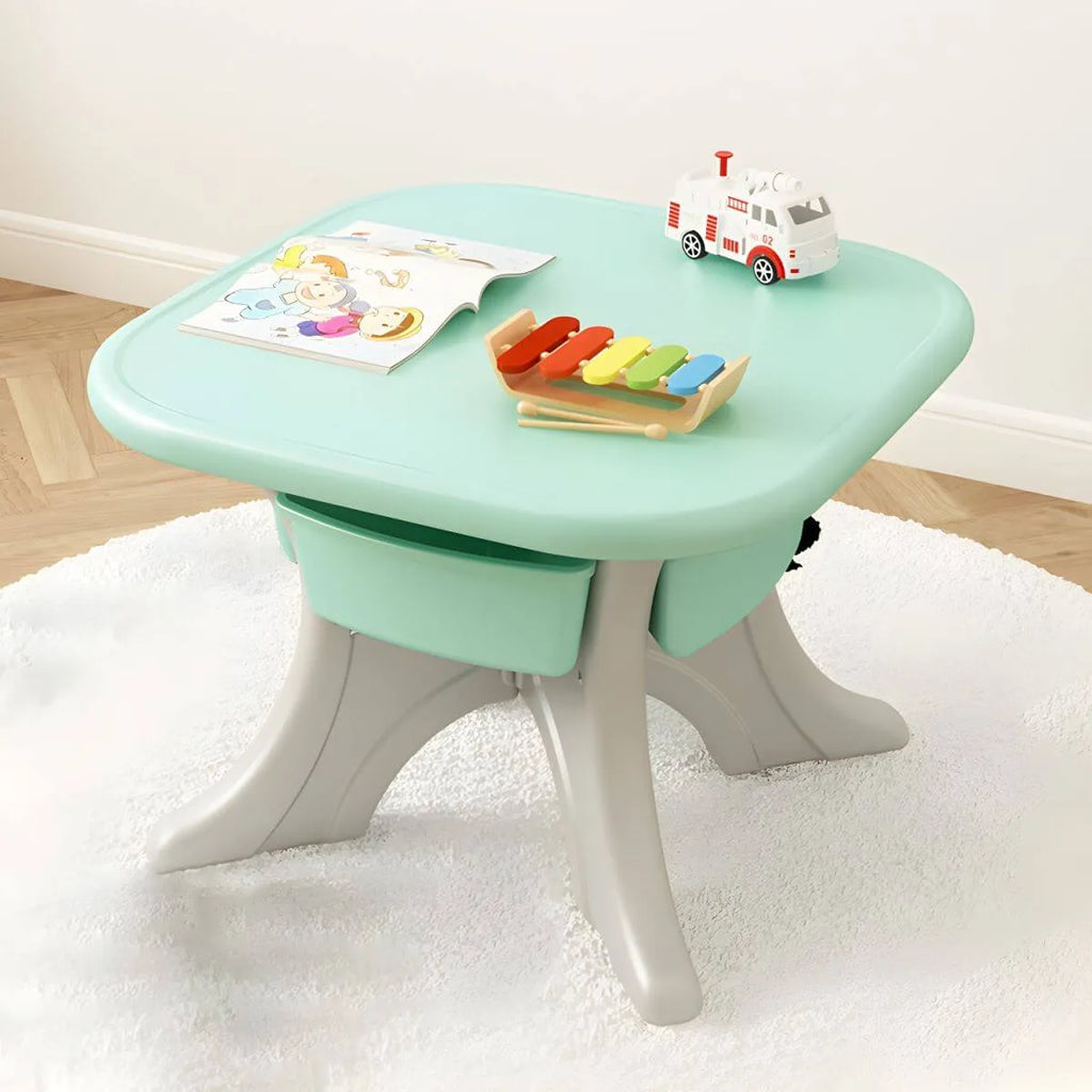 Ergonomic Kids' Plastic Writing Desk with Storage – Fixed Height, Rounded Edges