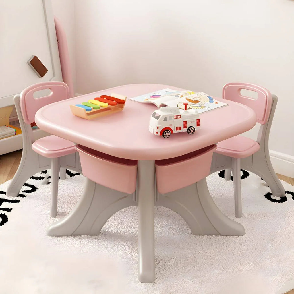 Ergonomic Kids' Plastic Writing Desk with Storage – Fixed Height, Rounded Edges