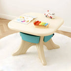 Ergonomic Kids' Plastic Writing Desk with Storage – Fixed Height, Rounded Edges