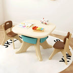 Ergonomic Kids' Plastic Writing Desk with Storage – Fixed Height, Rounded Edges