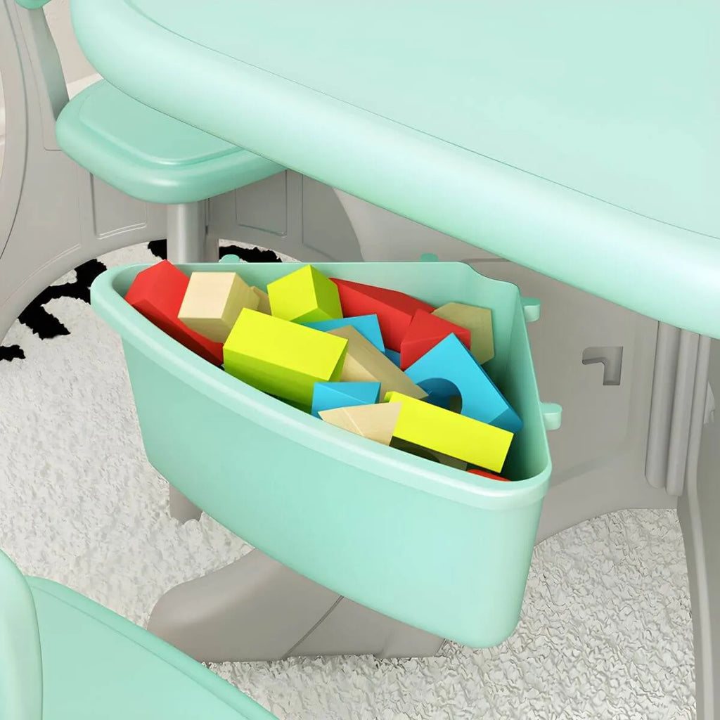 Ergonomic Kids' Plastic Writing Desk with Storage – Fixed Height, Rounded Edges