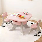 Ergonomic Kids' Plastic Writing Desk with Storage – Fixed Height, Rounded Edges