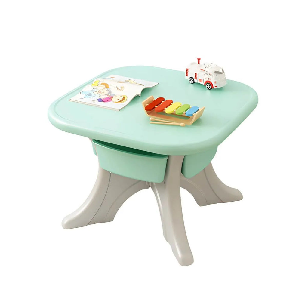 Ergonomic Kids' Plastic Writing Desk with Storage – Fixed Height, Rounded Edges