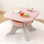 Ergonomic Kids' Plastic Writing Desk with Storage – Fixed Height, Rounded Edges