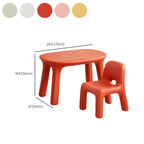 Ergonomic Plastic Kids Art Desk with Matching Chair in Solid Colors Dimensions