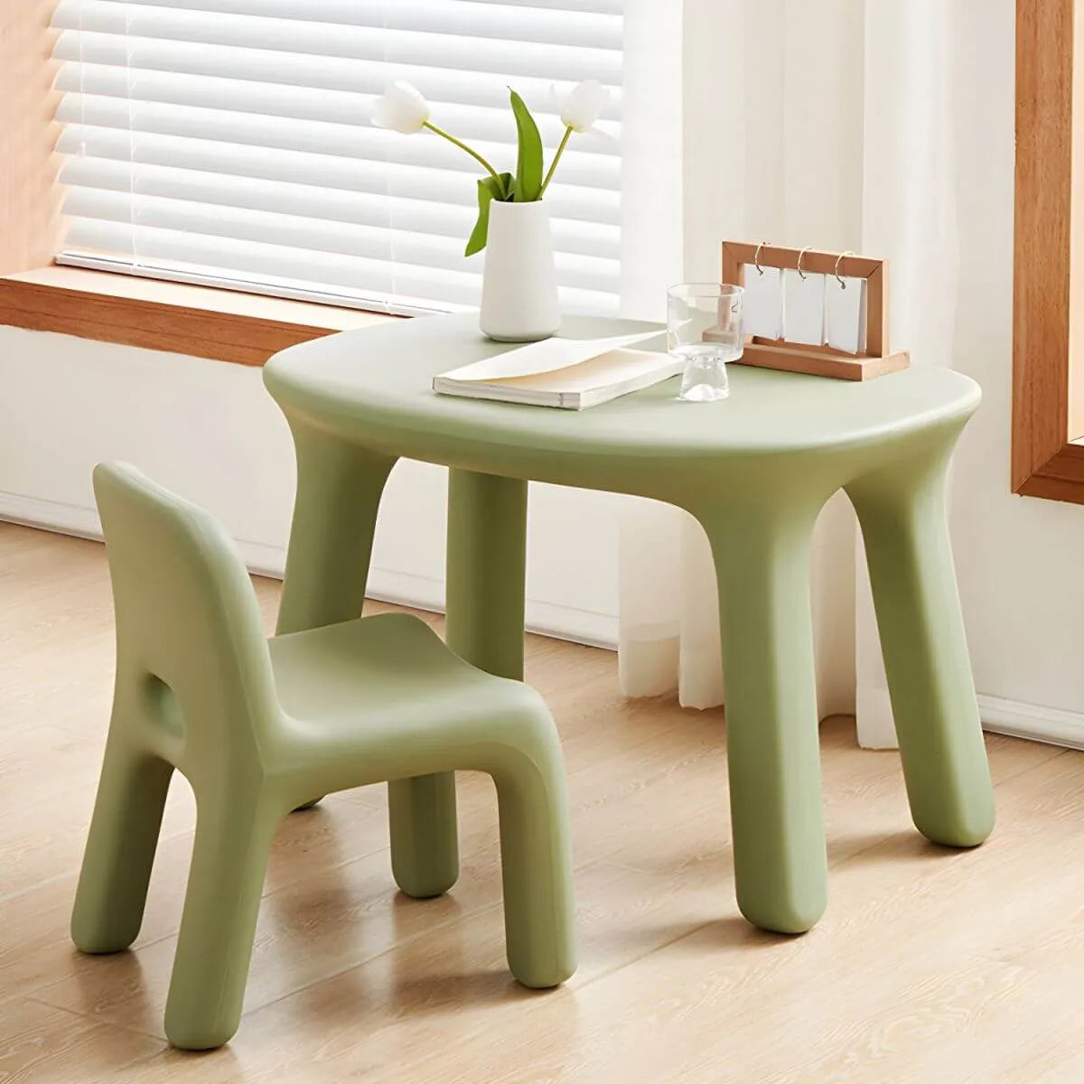 Ergonomic Plastic Kids Art Desk with Matching Chair in Solid Colors Main Product Image Main image