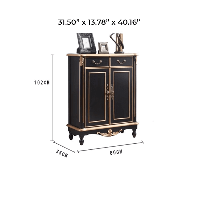 European Style Shoe Cabinet With Top-Drawers & Soft-Close Doors