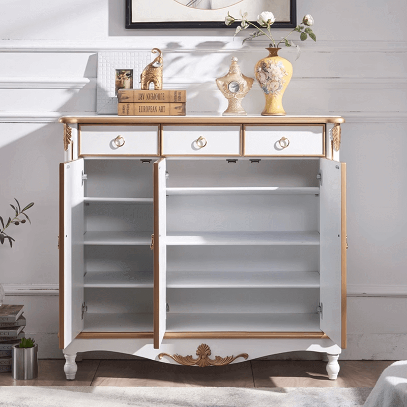 European Style Shoe Cabinet With Top-Drawers & Soft-Close Doors