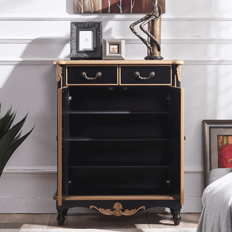 European Style Shoe Cabinet With Top-Drawers & Soft-Close Doors