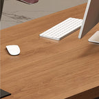 Executive Wood Office Desk With Storage Cabinet, Drawers and Privacy Panel
