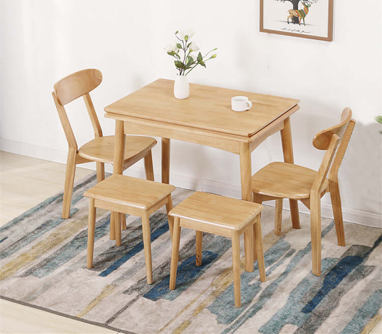 Expandable Oak Dining Table With Rotating Top