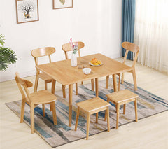 Expandable Oak Dining Table With Rotating Top