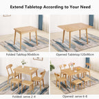 Expandable Oak Dining Table With Rotating Top