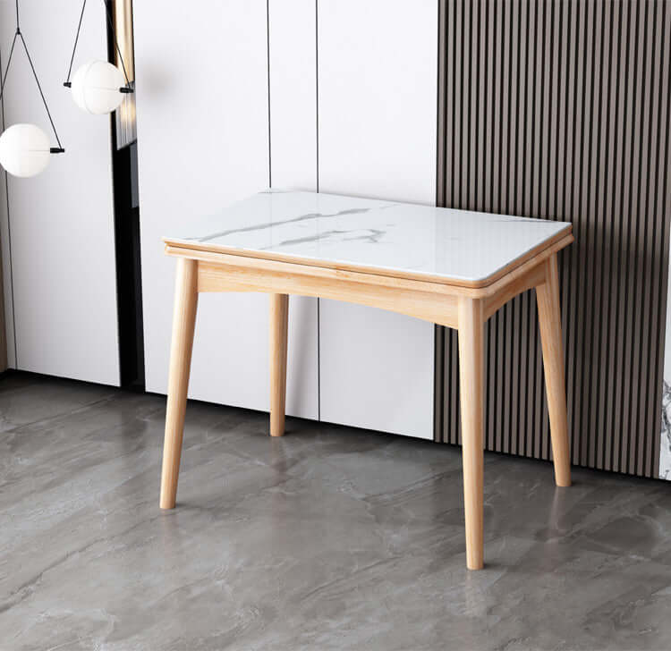 Expandable Oak Dining Table With Rotating Top