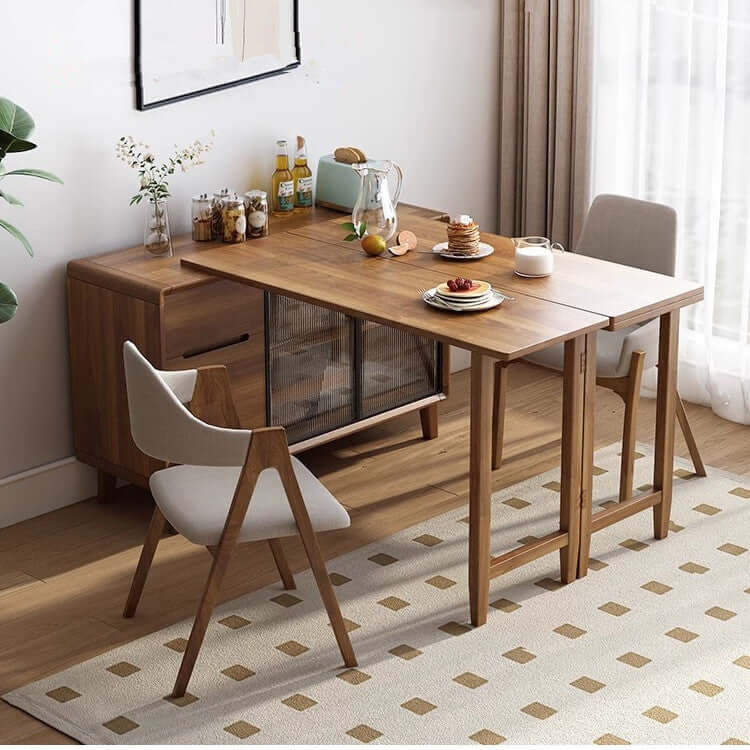 Extendable Dining Table With Storage Cabinet Set Secondary image