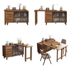 Extendable Dining Table With Storage Cabinet Set Main Product Image