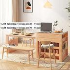 Extendable Kitchen Island With Faux Marble Leaf Top 120cm