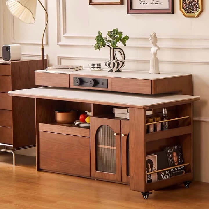 Extendable Kitchen Island With Sintered Stone Top