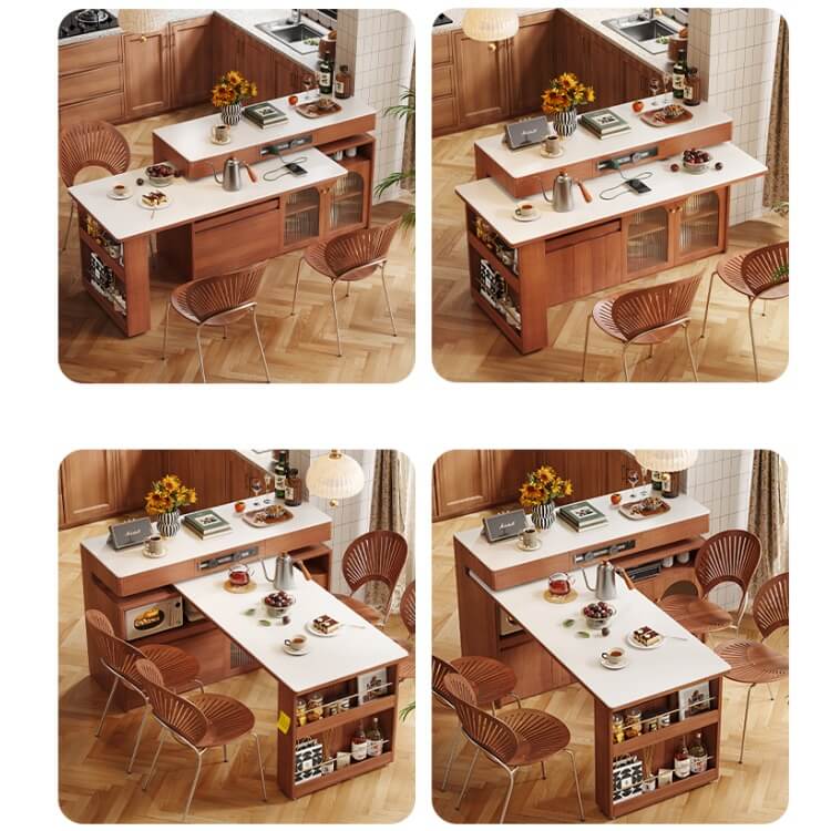 Extendable Kitchen Island With Sintered Stone Top