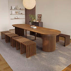 Extendable Round Dining Table With Ash Wood Finish